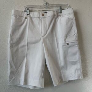 Ralph Lauren White Cargo Shorts Tailored Cotton Blend Size 12